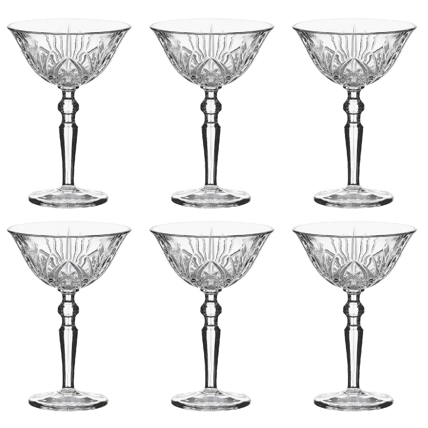 Nachtmann Cocktailschale Palais 230 ml, Kristallglas mit Schliffdesign (6 Stück)