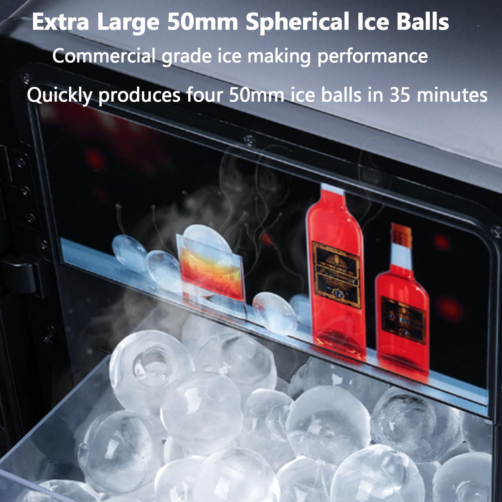 Produttore Portatile di Sfere di Ghiaccio, Macchina da banco per Palline 50 mm, Dispositivo Automatico per Bar casa Cocktail e Whisky