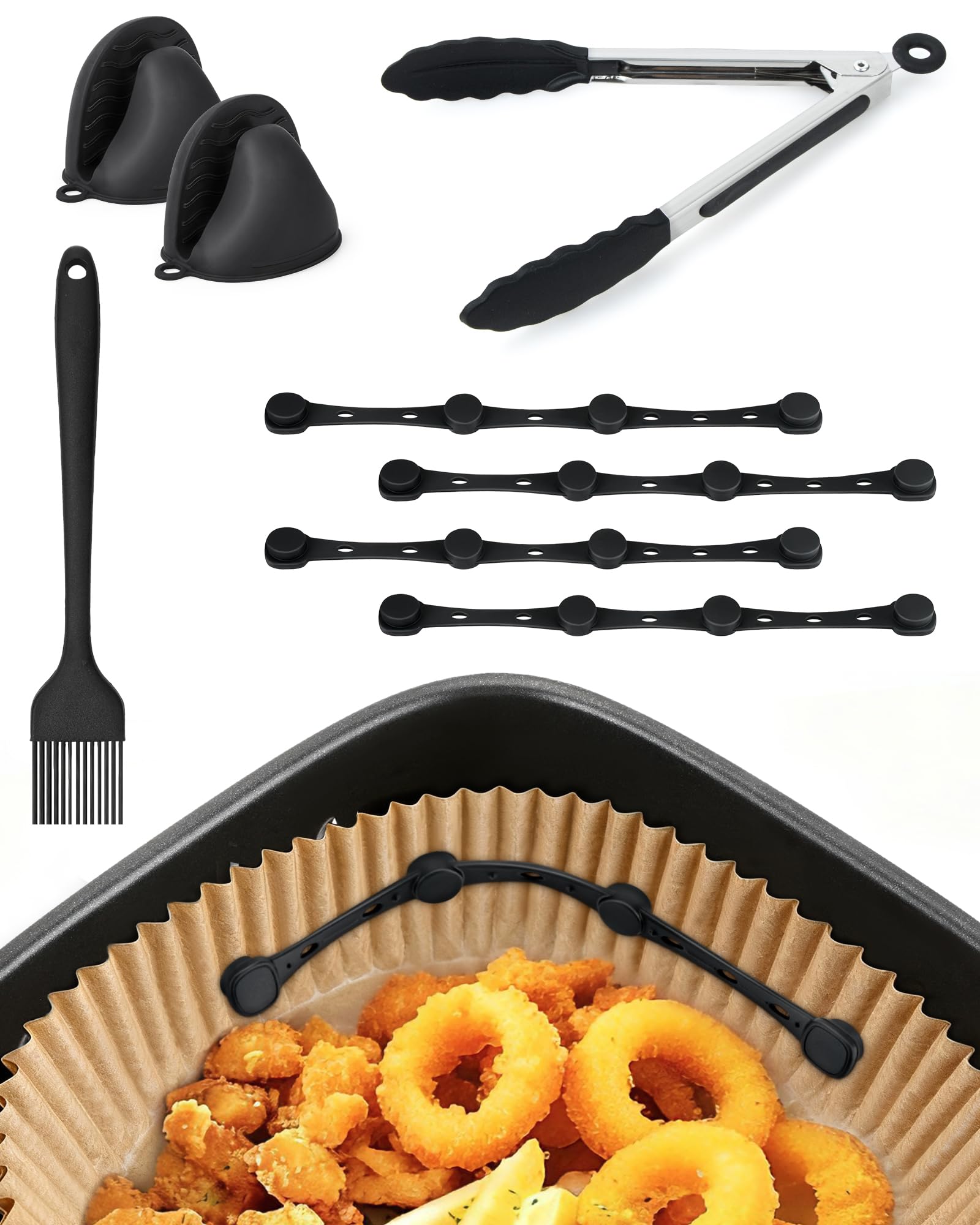 Imanes para Papel de Hornear Airfryer, Paquete de 4 Imanes de Silicona Evitan que el Papel para Hornear cubra los Alimentos, Accesorios para Freidora de Aire Caliente para Ninja, Philips, Cosori — view 7