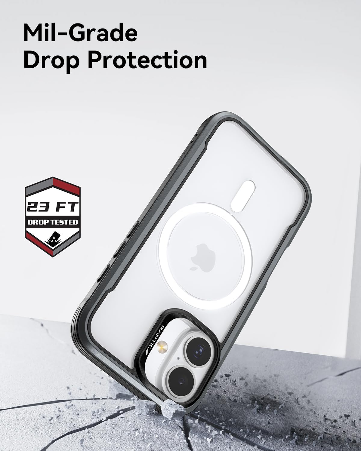 RAPTIC 2025 Shield Magnetic for iPhone 17 Case, Compatible with MagSafe, [23FT Mil-Grade Drop Protection], Durable Anodized Shockproof Aluminum Frame Slim for 17 Case, Black