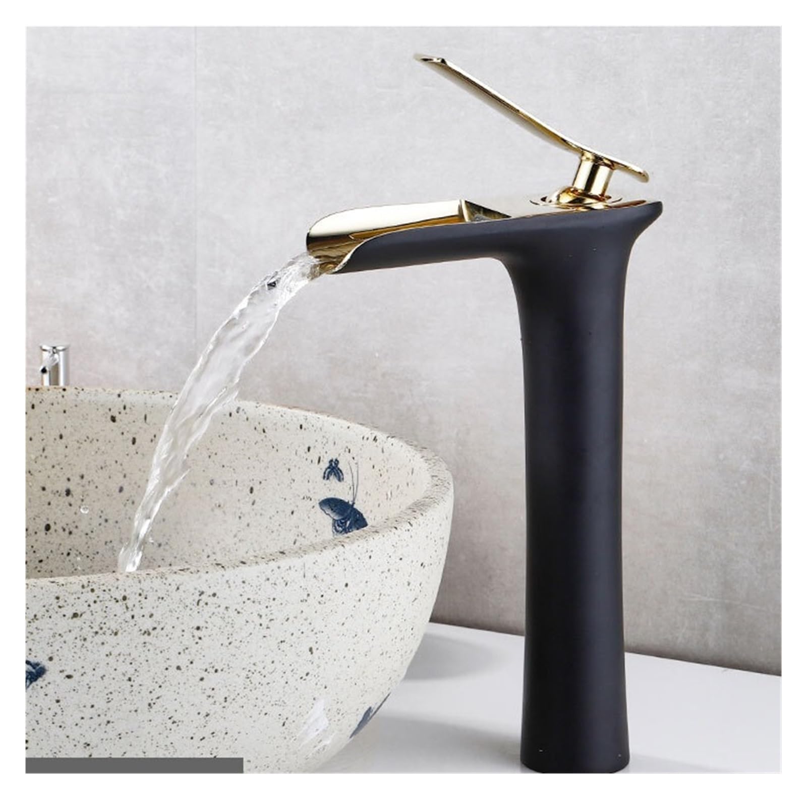 Robinet cascade de salle de bains rétro en bronze antique or noir pour baignoire élégante