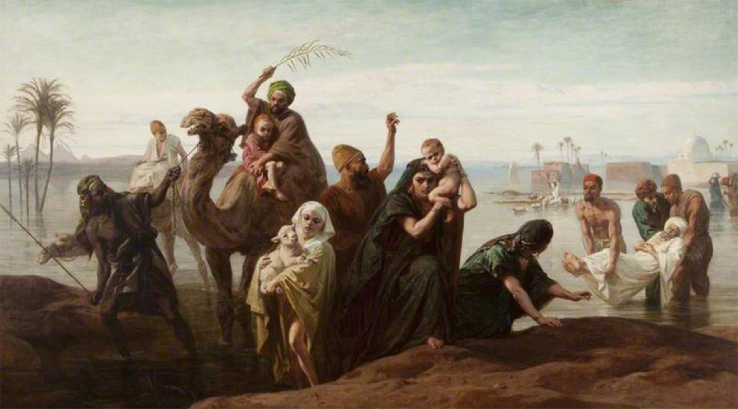 RZHRHJES Famous Painting Poster Art Canvas Print Retro Picture the Sudden Rising of the Nile by Frederick Goodall Poster Wall Art for Home Decor 60x90cm