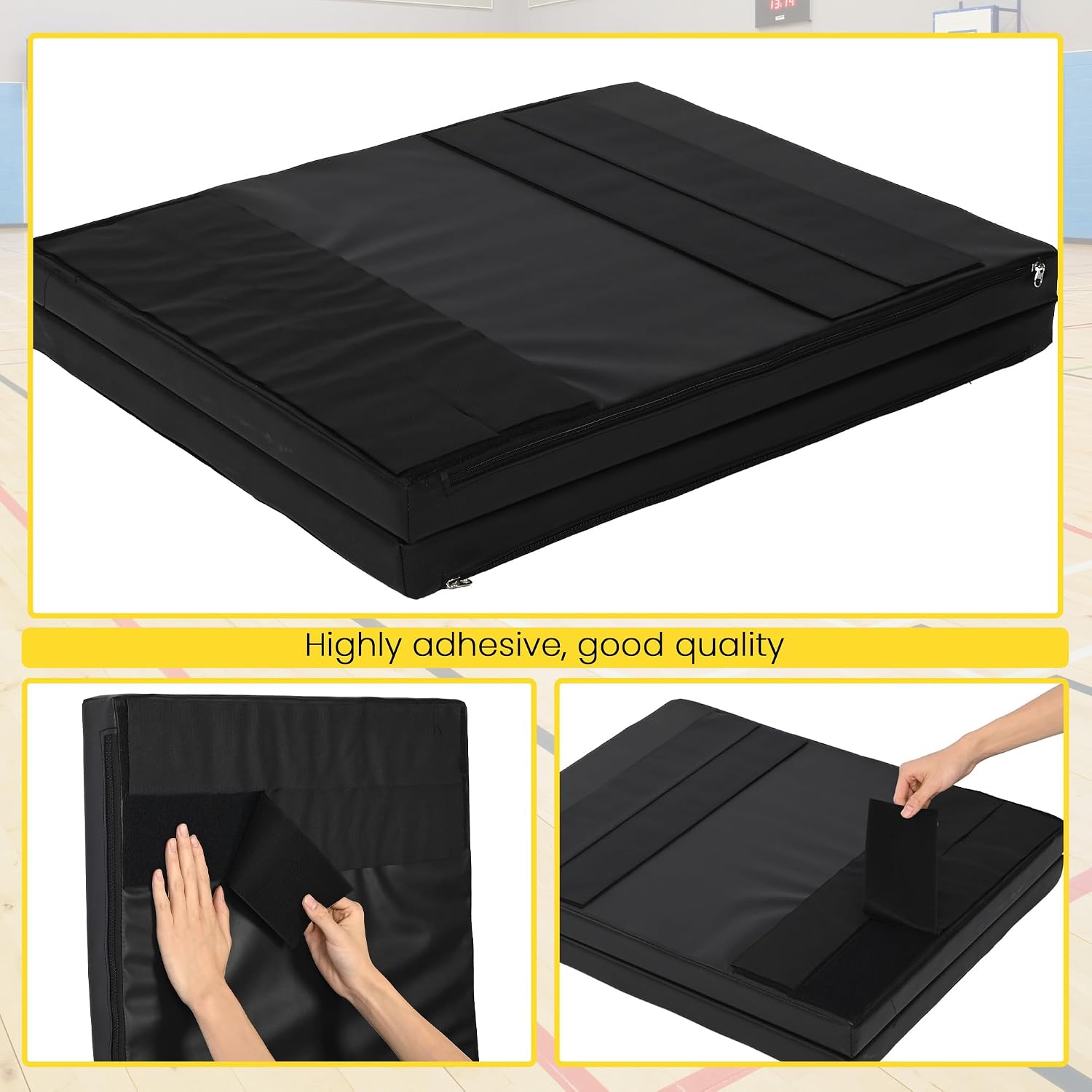 Gym Wall Padding 1 Piece 2" High-Density Thick Foam Wall Protector, 23.6''x60'' Shock-Absorbing Anti-Collision Safety Pad for Basketball Court, Taekwondo, Garage, Basement, Indoor Gym (Black)