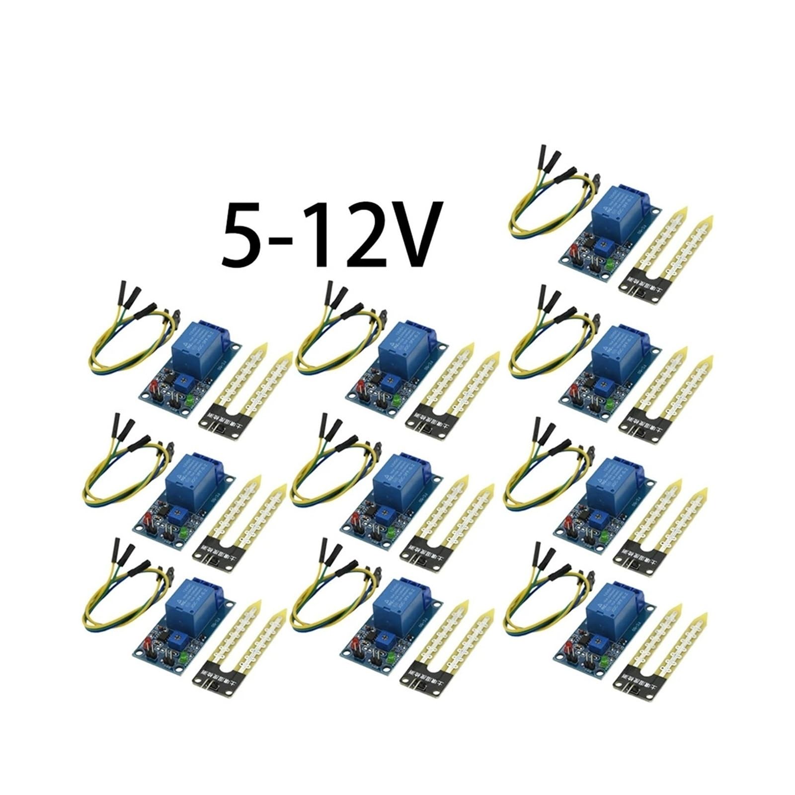 ChuFort 1-10PCS 3.3V 5V 12V Modulo sensore di umidità for rilevamento dell'umidità del suolo(5V 10PCS)