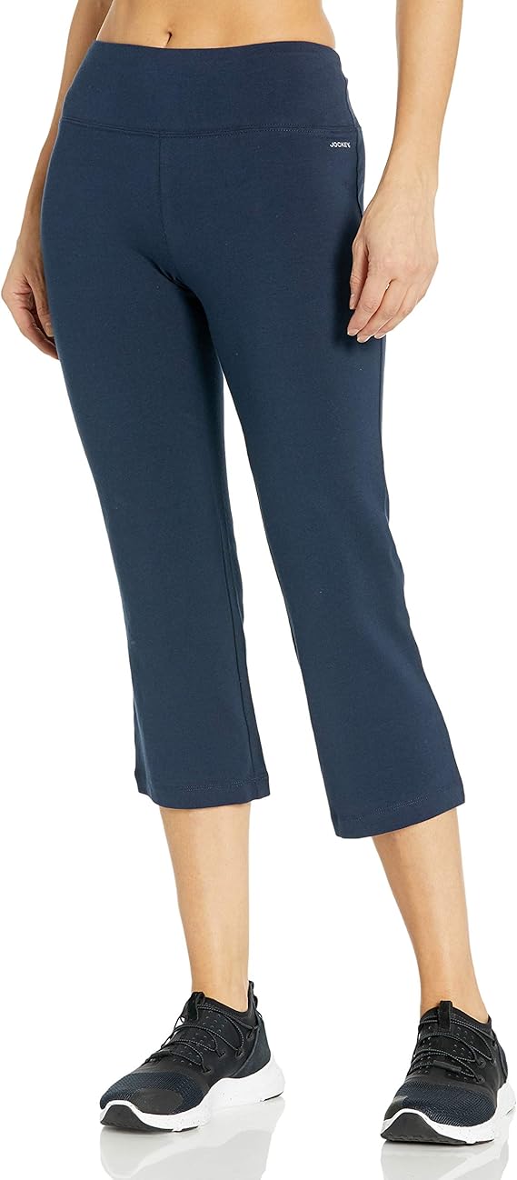 jockey sport slim flare capris