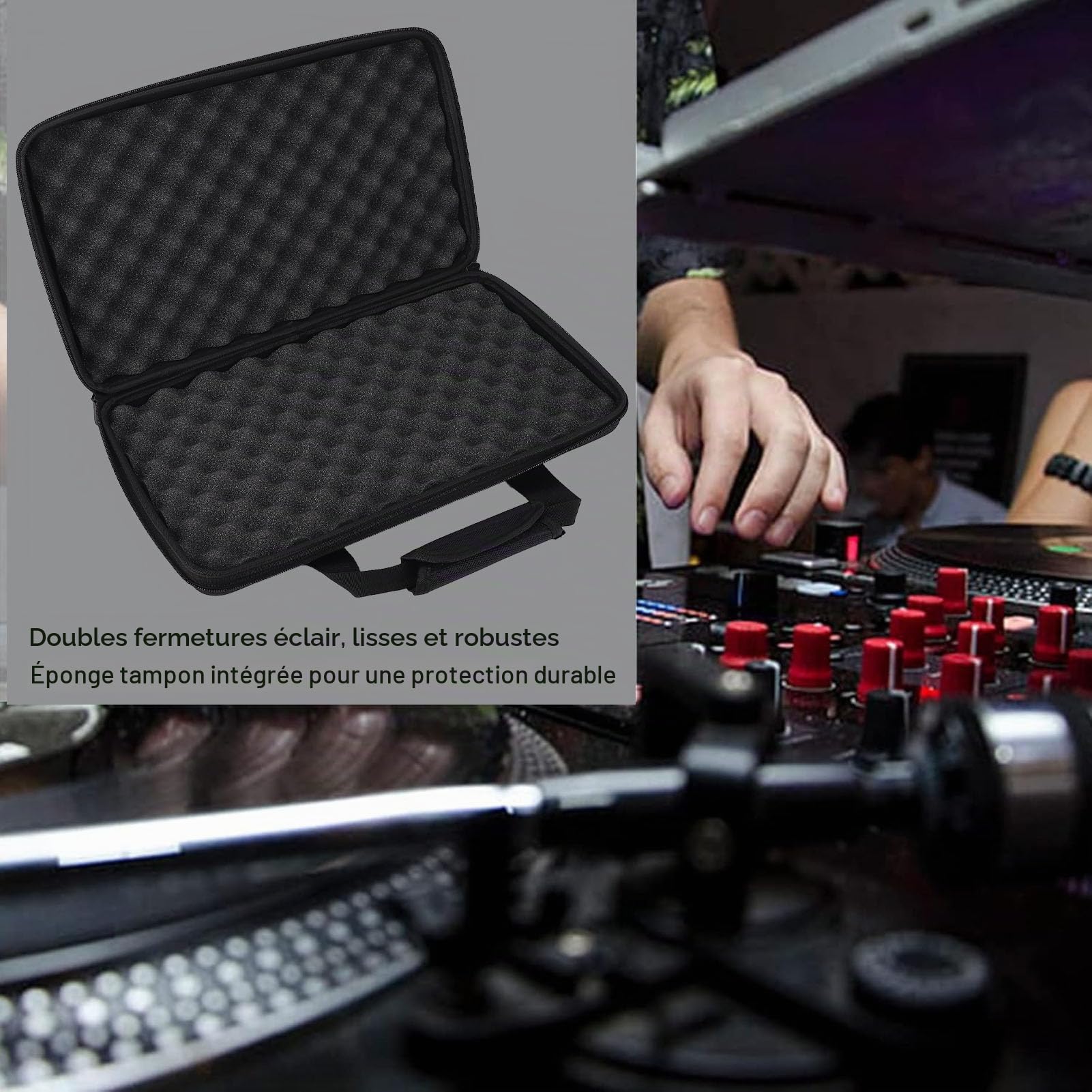 Housse de Contrôleur DJ pour DDJ FLX4 400 SB2 SB3 RB, 2 Channel DJ Controller Étui Rigide, Sac de Rangement Protective, Valise de Voyage DJ Controller Sac de Rangement pour Contrôleur DJ (Noir)