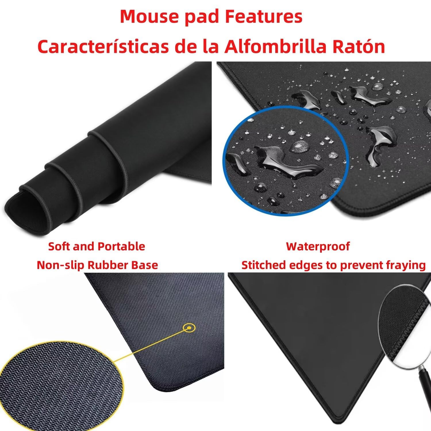Tappetino Mouse Bianco 1400 x 600 x 3mm, Tappetino Gaming Aereo Sottomano Scrivania per Compatibile Con Tastiera Wireless e Mouse Wireless, Impermeabile Mousepad per Accessori Scrivania Gaming 4992GYL