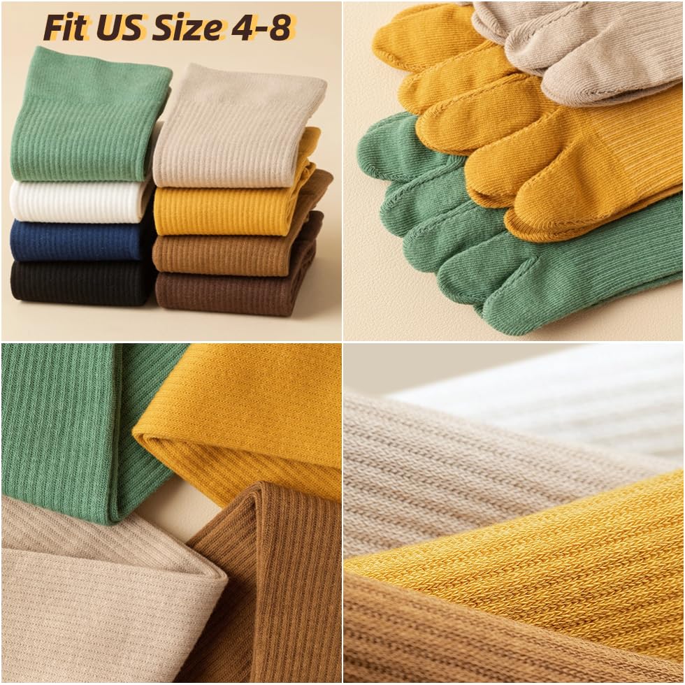 Knee High Toe Socks for Women - 4 Pairs Five Toe Knee High Boot Socks for Yoga, Pilates, Outdoor Sport, Athletic2