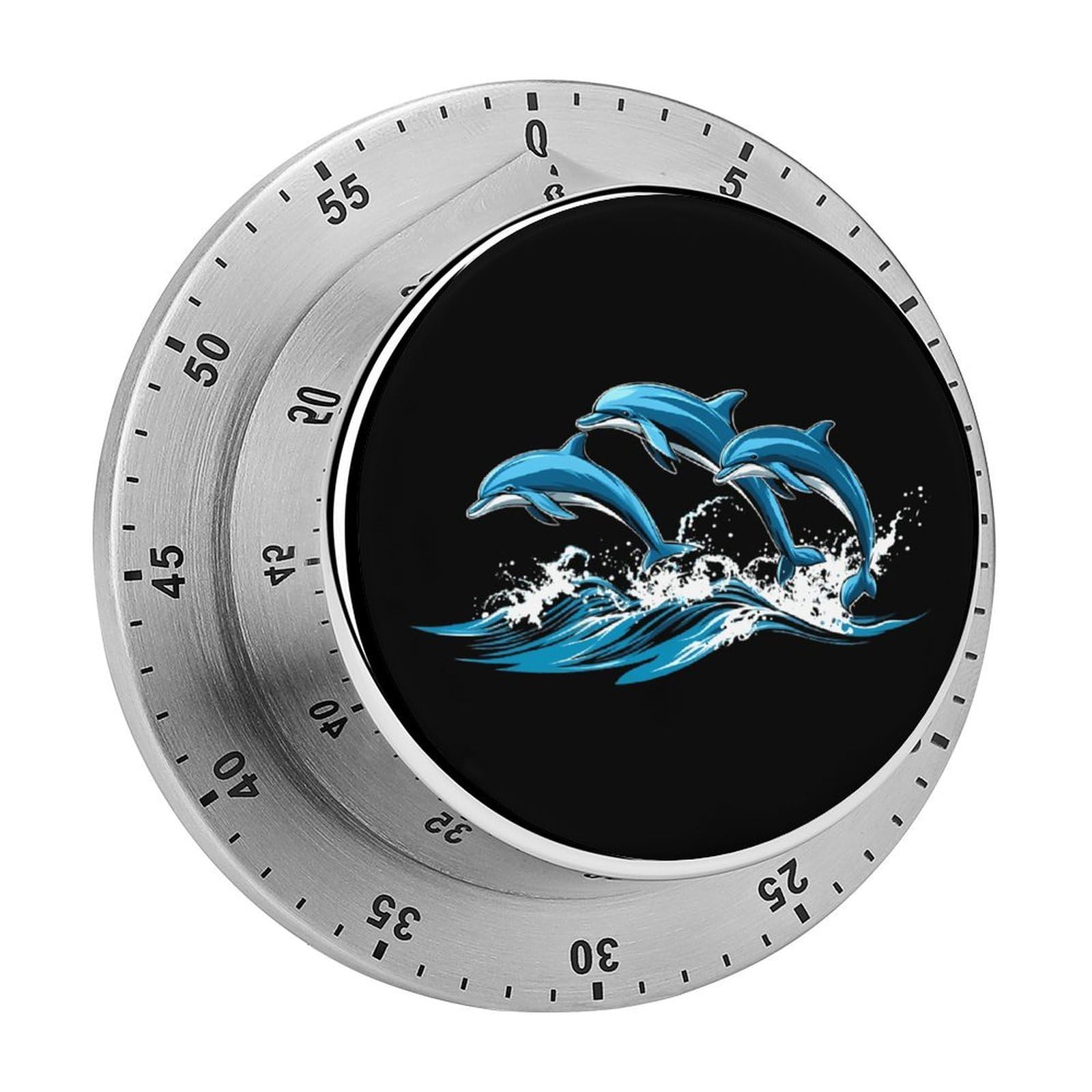 Dolphins Jumping Funny Timer 60 Minute Countdown Timer Mechanical Time Management Tool for Kitchen Work