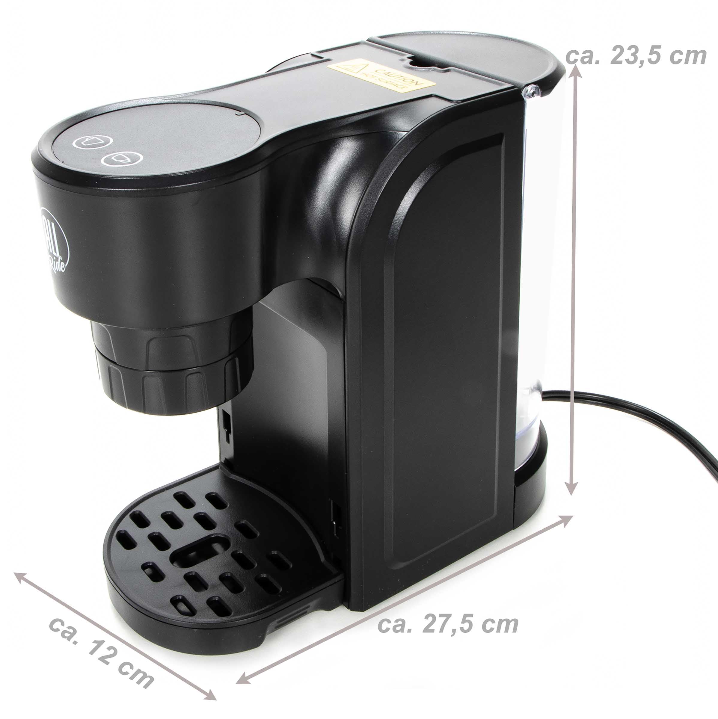 All Ride Macchina per caffè a capsule per camion, 24 V/300 Watt, macchina a capsule di caffè con pulsanti con sensore LED, dimensioni della tazza, volume del serbatoio dell'acqua massimo 0,55 l