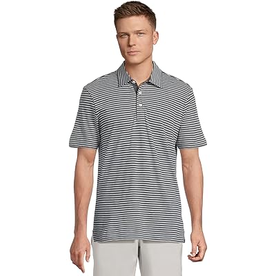 Мужская рубашка Faherty Sunwashed Tshirt Polo ocean stone stripe