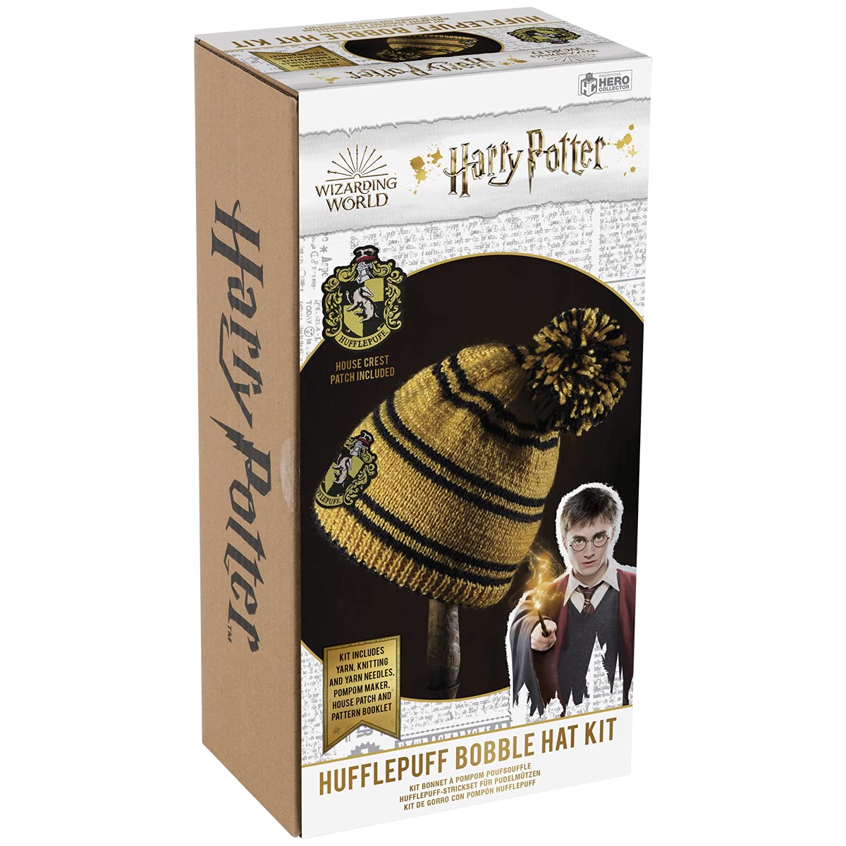 Wizarding World - Hufflepuff Hogwarts House Beanie Hat Kit - Harry Potter Wizarding World Knitting Kits by Eaglemoss Collections