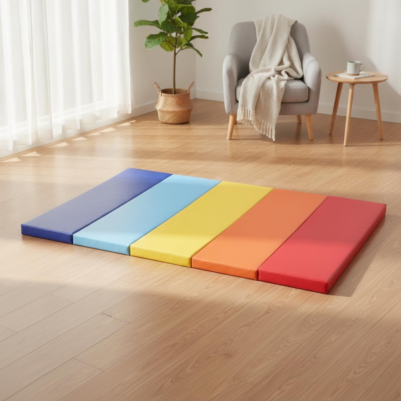 Faltbare Sportmatte platzsparend klappbare Gymnastikmatte klappbare Sportmatte für Turner, Tänzer, Zuhause, Entspannungstraining