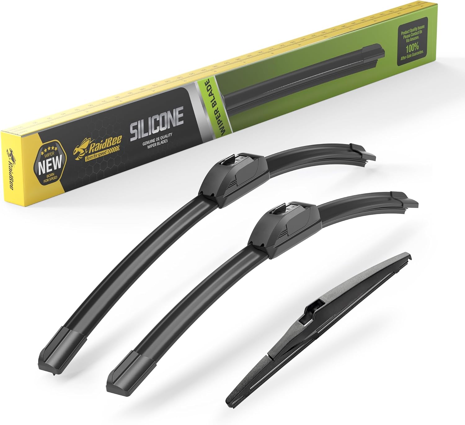 Raidbee® Silicone Windshield Wiper blades 3 pack Replacement for Jeep Compass 2023 2022 2020 2019 2018 All-Season Silicone Windshield Wipers 24" 18" 10"