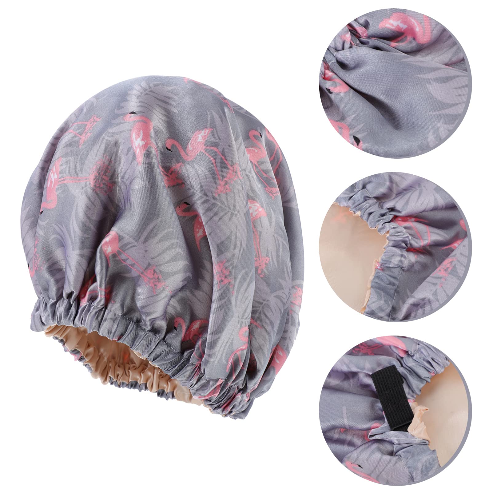 FRCOLOR 7pezzi Cappello Da Notte Satinato Doppio Per Donne Cappello Per Dormire e Dei Design Per Ricci e Lunghi Utilizzabile Durante Makeup e Yoga