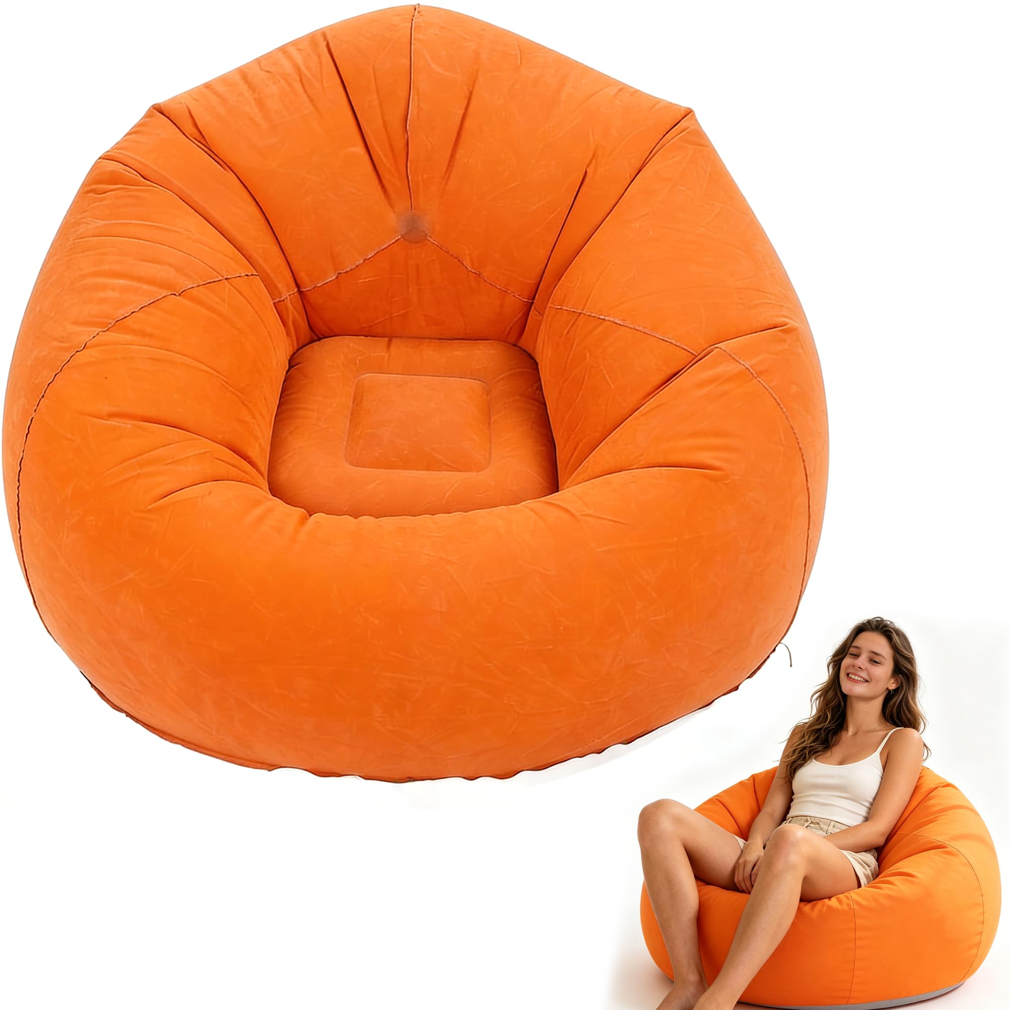 Aufblasbare Couch, Komfortabler Aufblasbarer Sitzsack für Erwachsene, Tragbarer Sitzsack Aufblasbar für Wohnzimmer, Balkon, Outdoor Camping