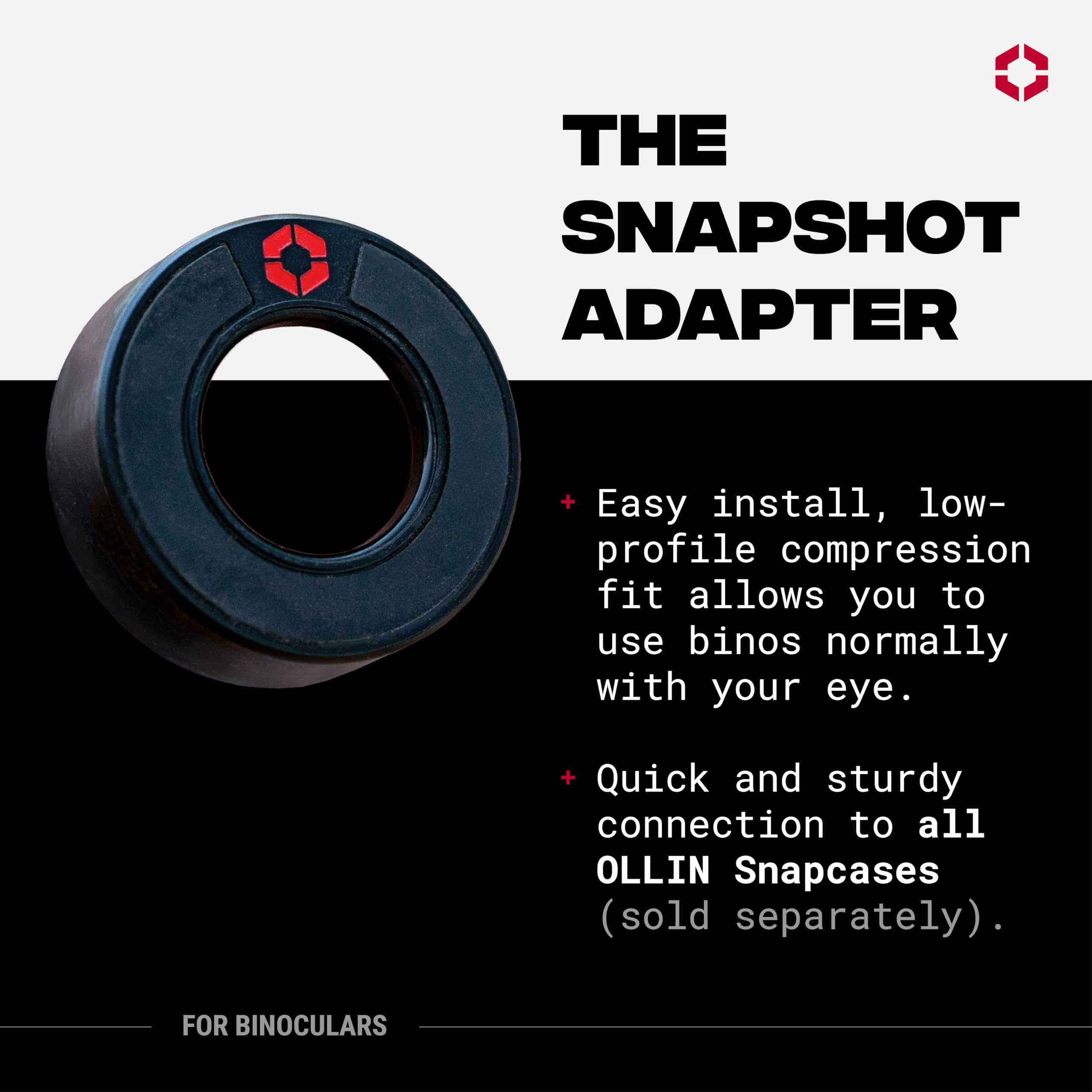 OLLIN Snapshot Bino Adapter – Ojo magnético para prismáticos, accesorio para Digiscoping, caza, fotografía de vida silvestre, compatible con Maven, Swarovski, Vortex, Zeiss, Conquest