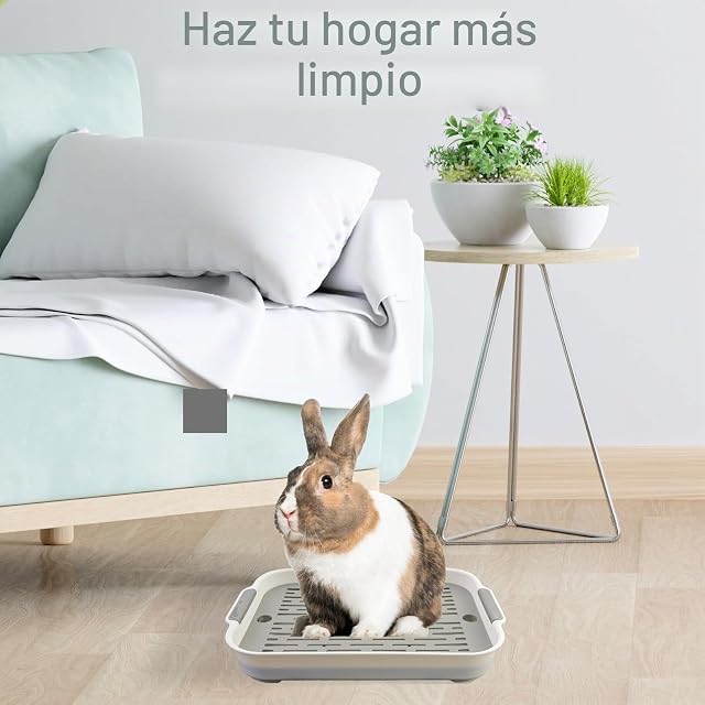 Foto 4 de 7 de Inodoro de conejos, bandeja de plástico reutilizable para animales pequeños, con pala de plástico