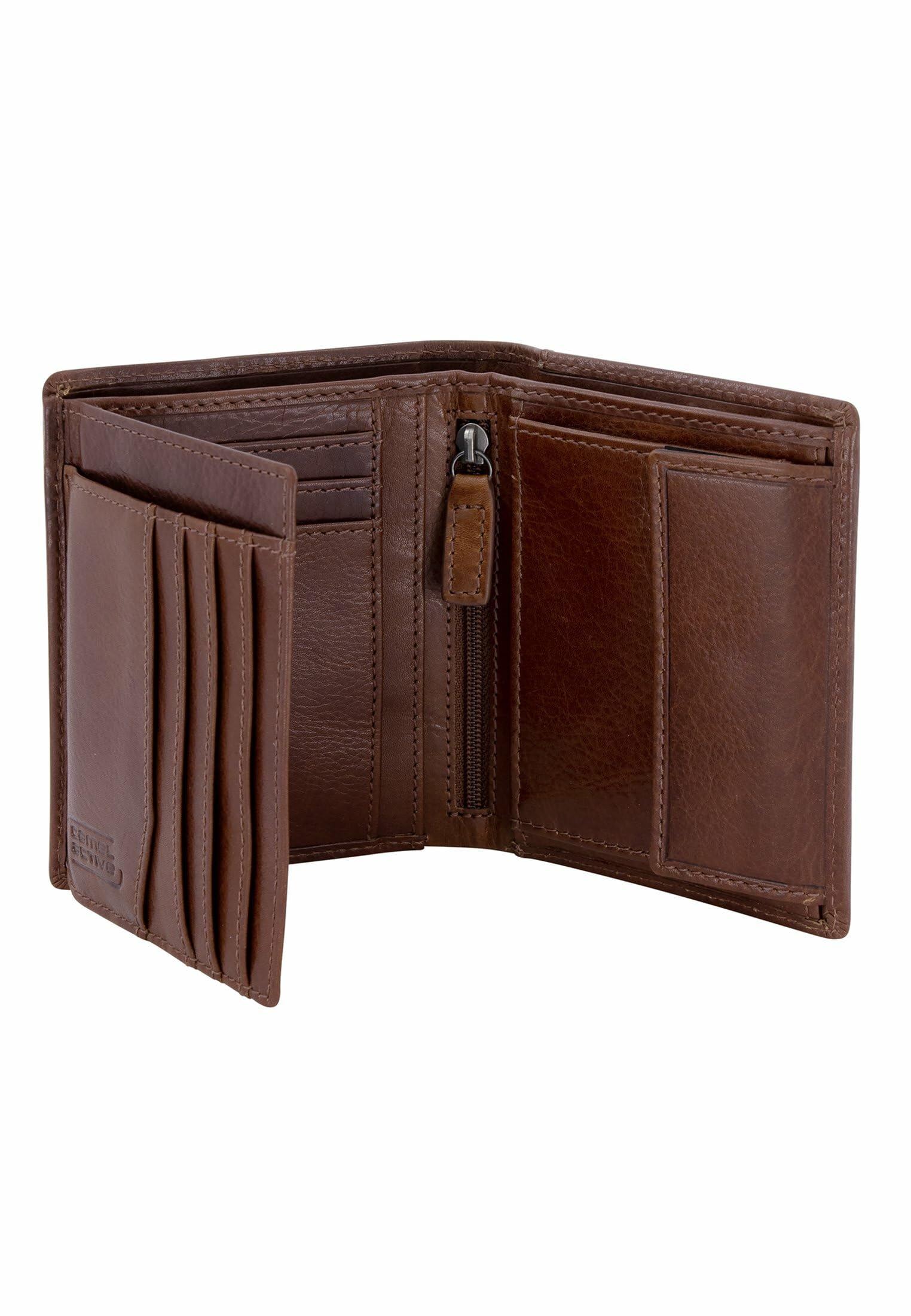camel active Como Herren Geldbörse Hochformat RFID Leder Mittelgroß Cognac Braun