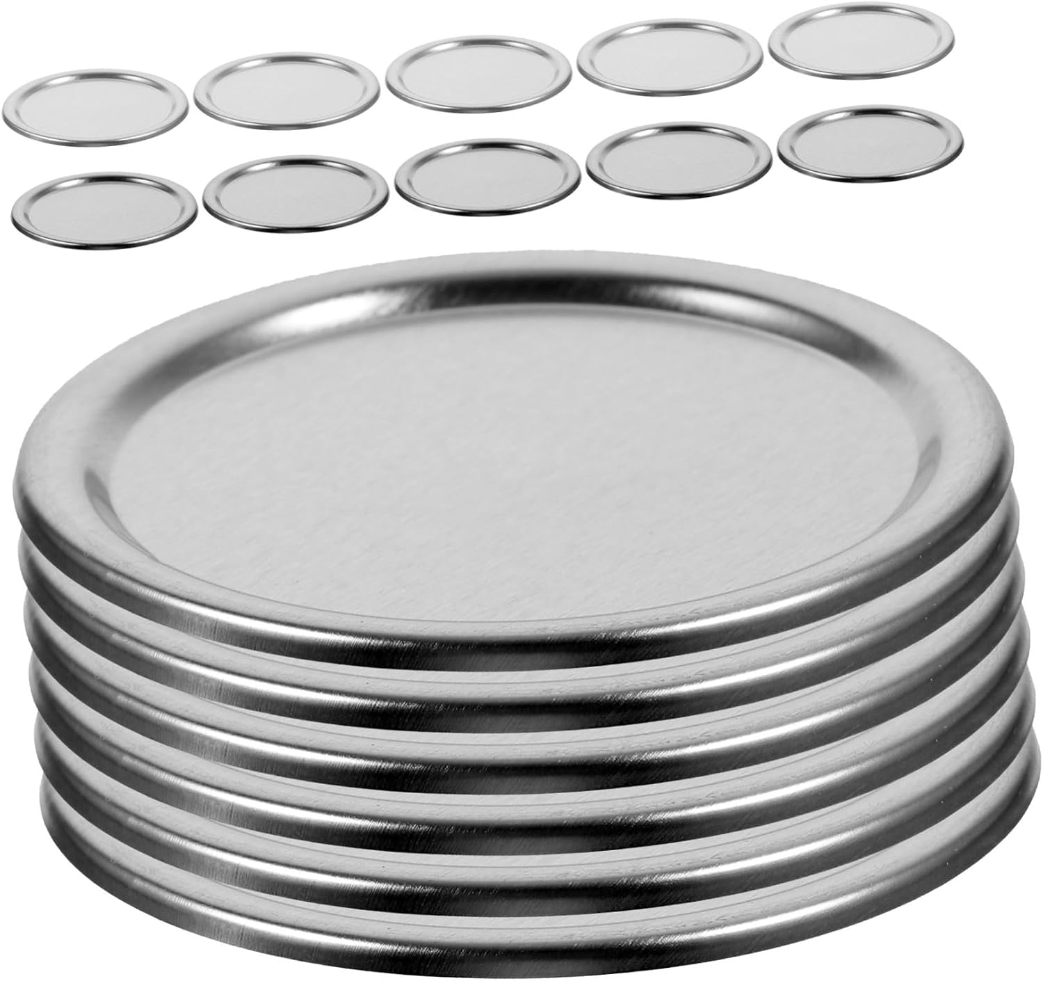 PRETYZOOM 48-Pack Split-Type Metal Jar Lids Leakproof Tinplate Canning Covers for Wide Mouth Jars Reusable Sealing Lids for Home Canning and Storage