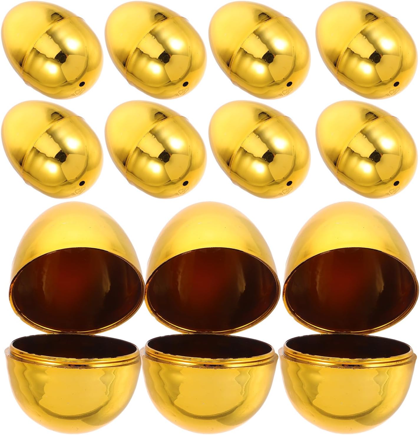 – Alipis 12pcs Golden Easter Eggs: 2. 3 Inch Fillable Plastic Eggs - Surprise for Easter Hunt Basket Stuffer Party Favors