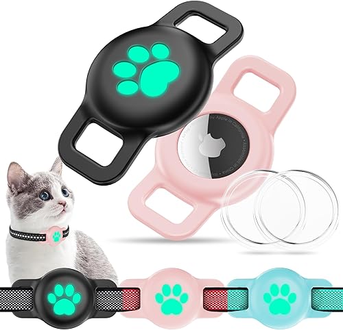 Soporte para Airtag para collar de gato para collar de gato, soporte protector para collar de perro Apple Airtag pequeño, paquete de 2 fundas