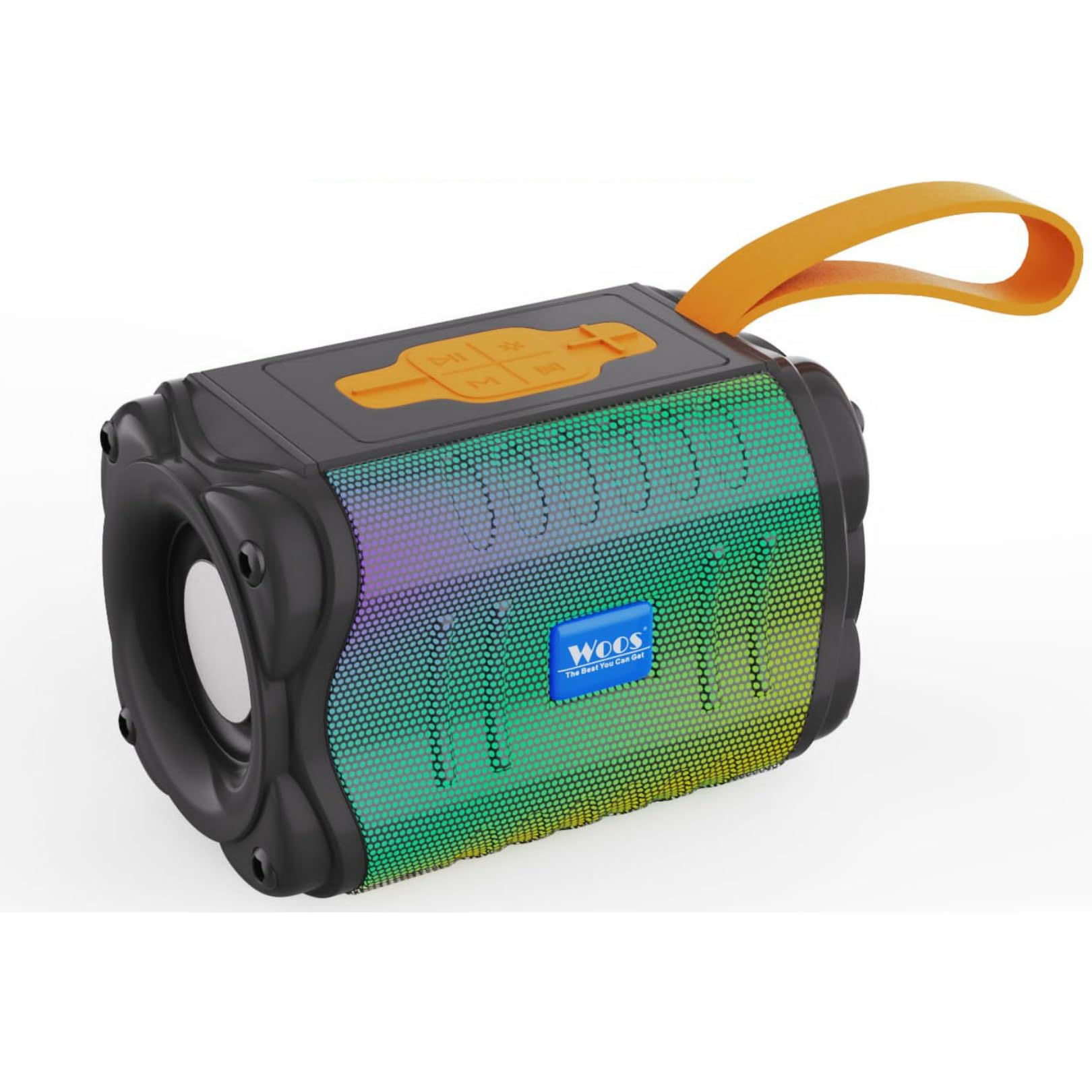 Woos SoundBlast - Immerse in 8W Stereo Sound, RGB Ambiance, and Textured Grip. Bluetooth 5.0, AUX, USB, TF inputs - an unrivaled Audio Experience(Black)