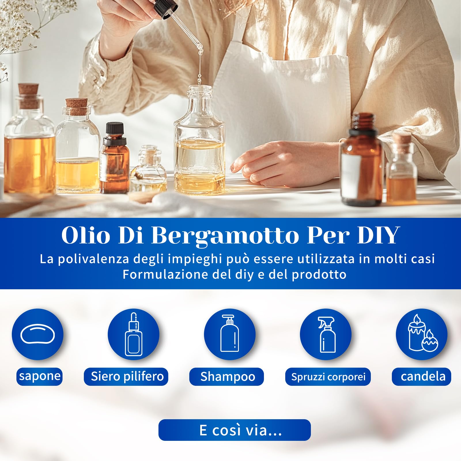 HIQILI Olio Essenziale di Bergamotto per Pelle, Diffusore e Deodorante, 100% Puro e Naturale - 100ml