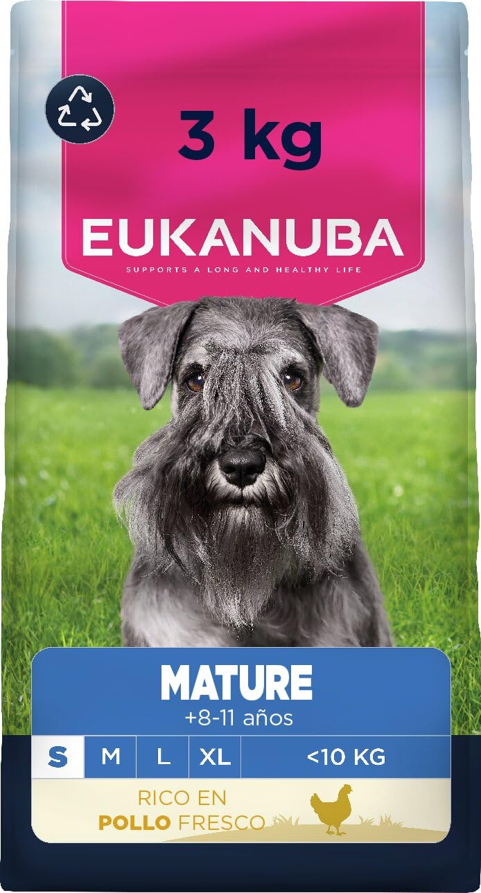 Eukanuba, alimento seco para Perros con Pollo Fresco para Razas pequeñas - Alimento seco Premium para Perros Maturos, 3 kg
