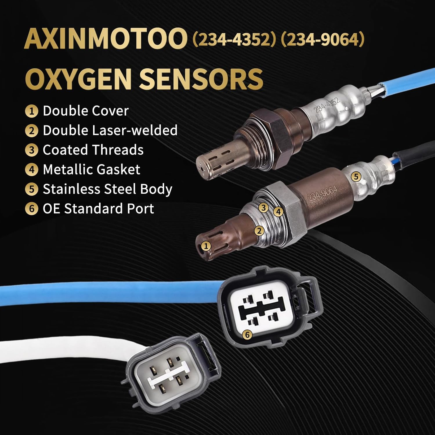 Oxygen O2 Sensor 234-9064 234-4352 Upstream Downstream Replacement for Honda CR-V LX SE EX EX-L Sport Utility L4 2.4L 2005 2006 36531RAAA02 36532PPA004 2PCS