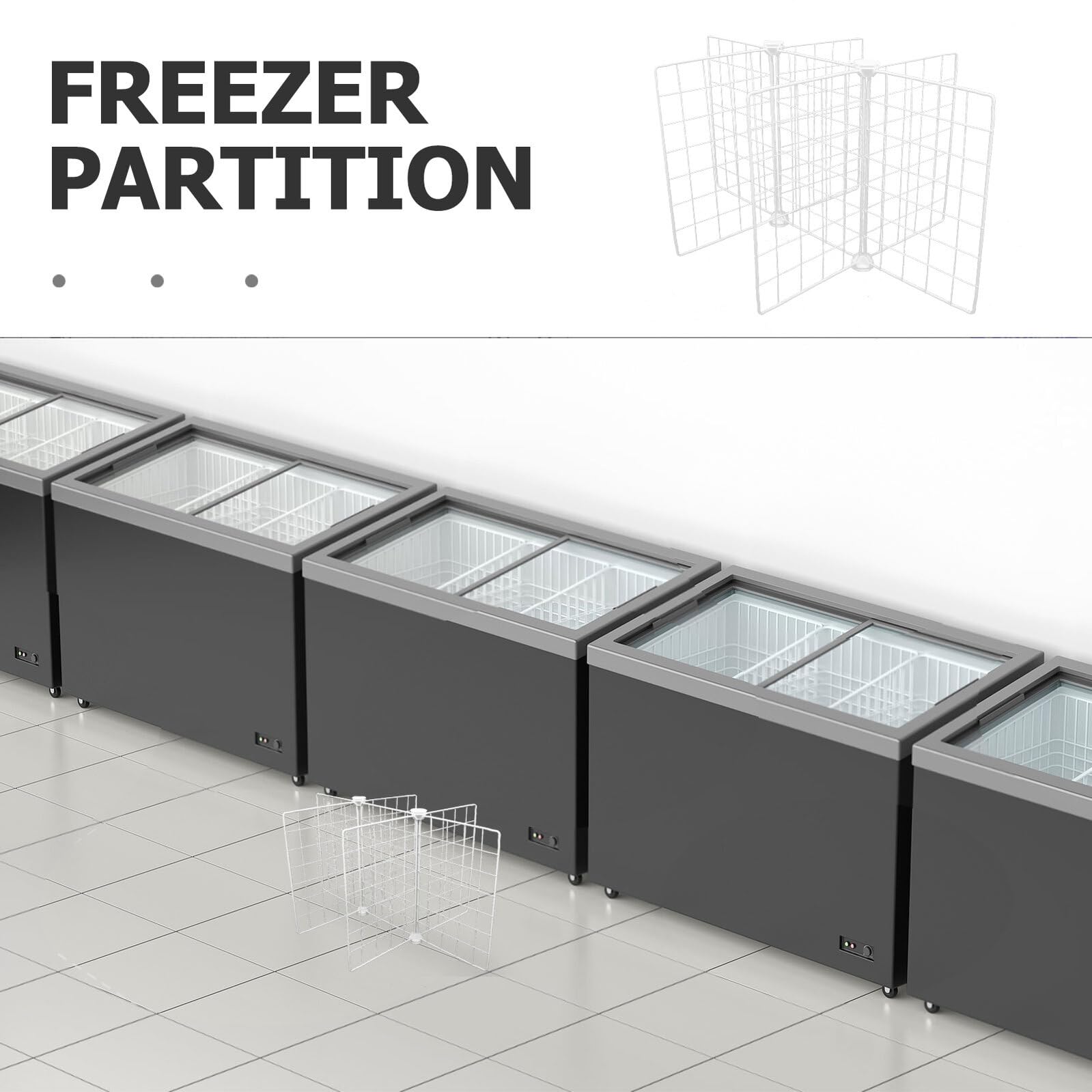 Homoyoyo Separador Metálico para Congelador 6 Compartimentos Estante Divisor de Hierro Resistente 61X41X32 CM Organizador de Almacenamiento para Refrigerador y Despensa Divisor de