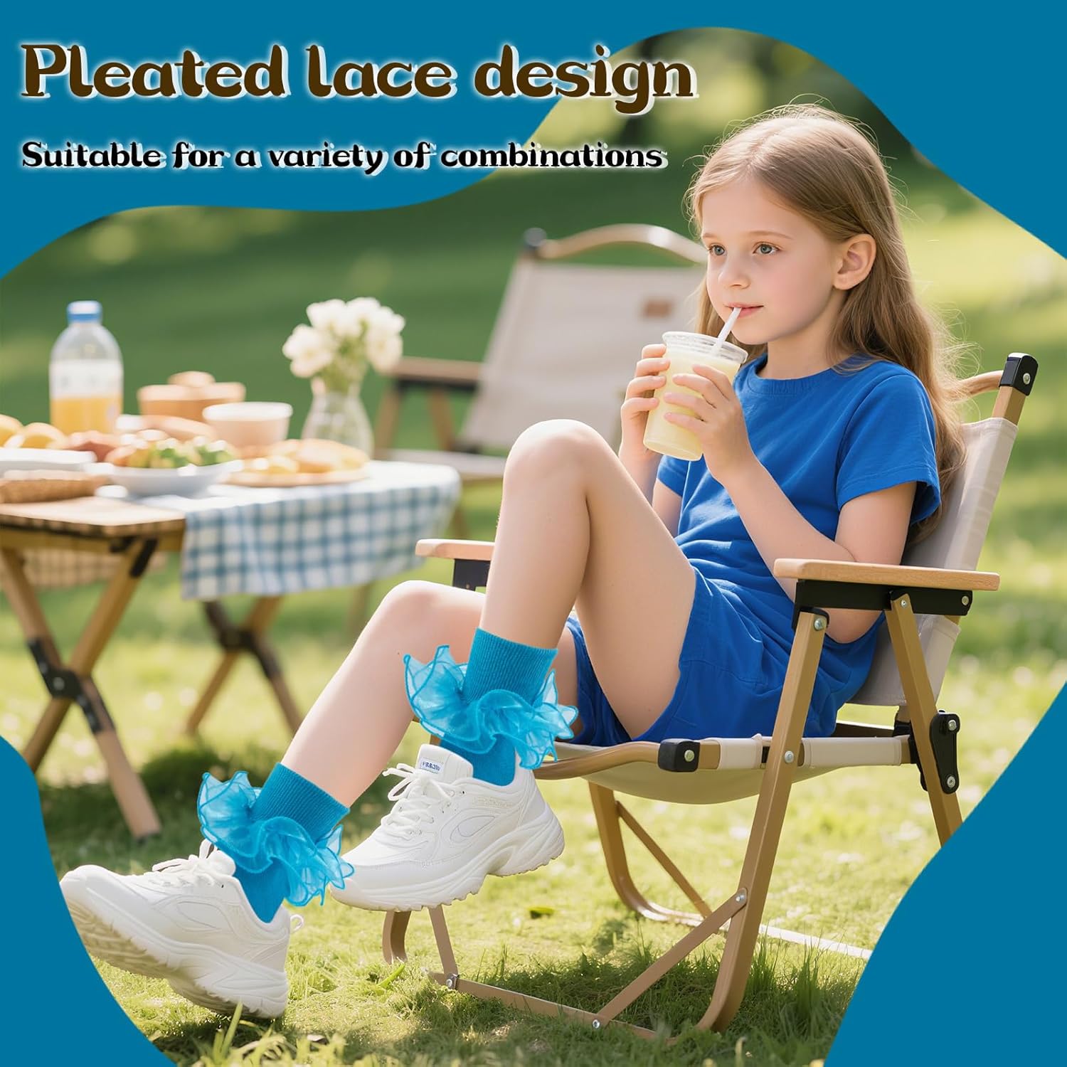 Girls Ruffle Socks Toddler Girl Frilly Dress Socks Double Lace Big Ruffles Fold Over Church Fancy Sock for Baby Kids - Image 6