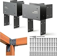 WOWACE 4-Pack Heavy Duty Stainless Steel Pergola Brackets 4x6 (3.5x5.5) - Rustproof Corner Post to Beam Connectors for Gazebos, Patios, Decks, Porches (Dark Gray)