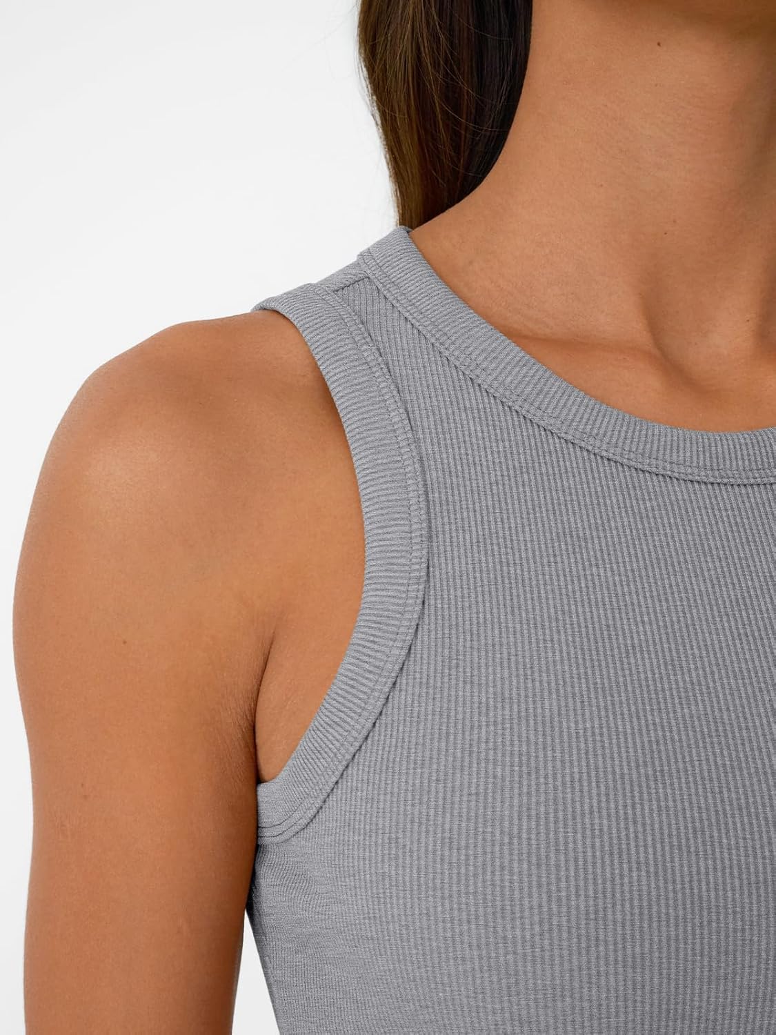 SUNBS Womens 3 Pack Tank Tops Summer 2025 Sleeveless Racerback Ribbed Workout High Neck Basic Trendy Fashion Clothes - Image 5