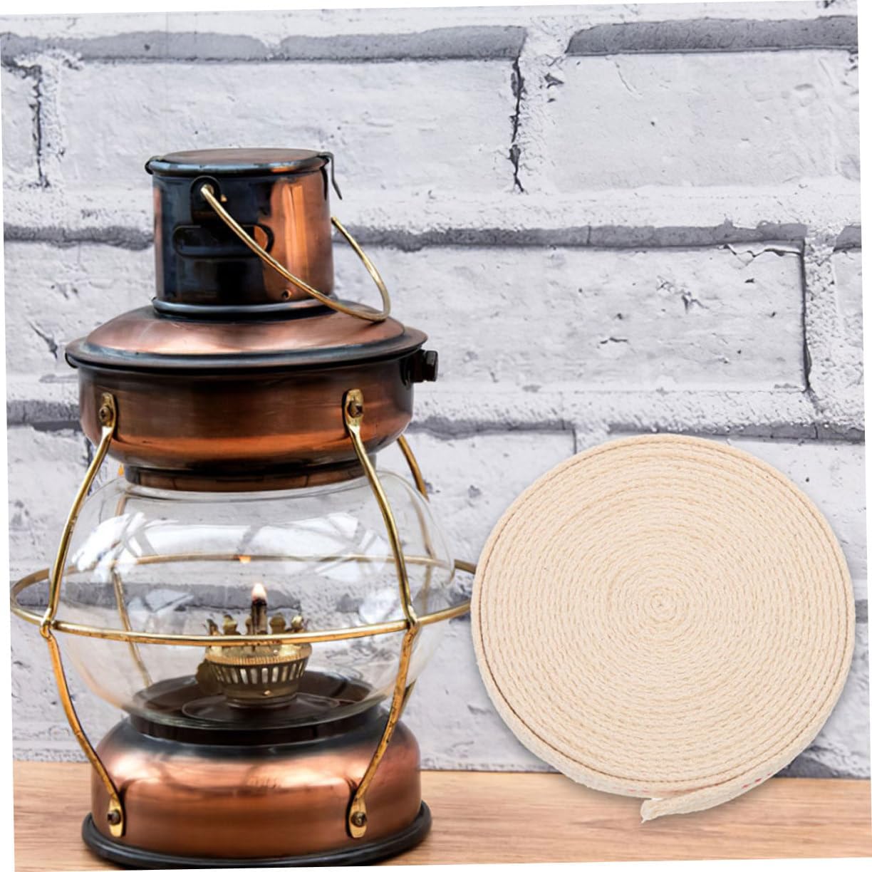 Holibanna Cotton Oil Lamp Wick for Kerosene Lanterns 1-Piece Replacement Wick Pure Cotton Material Long-Lasting Use for Camping and Outdoor Lighting