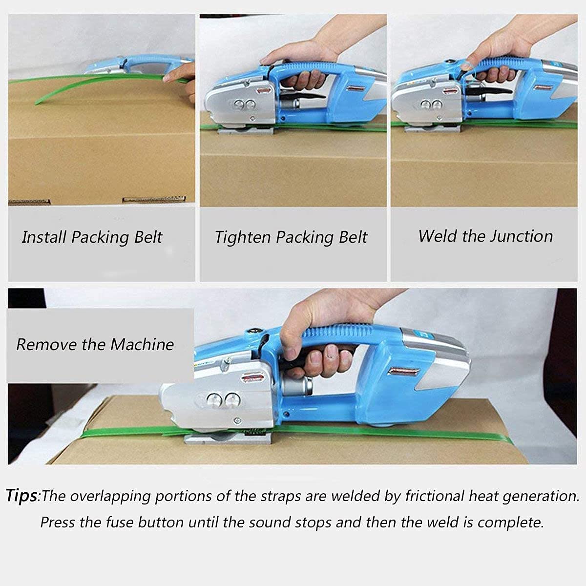 Reggiatrice Automatica Portatile A Batteria - Per Nastri PP/PET 13-16 Mm, Camouflage - Foto 10