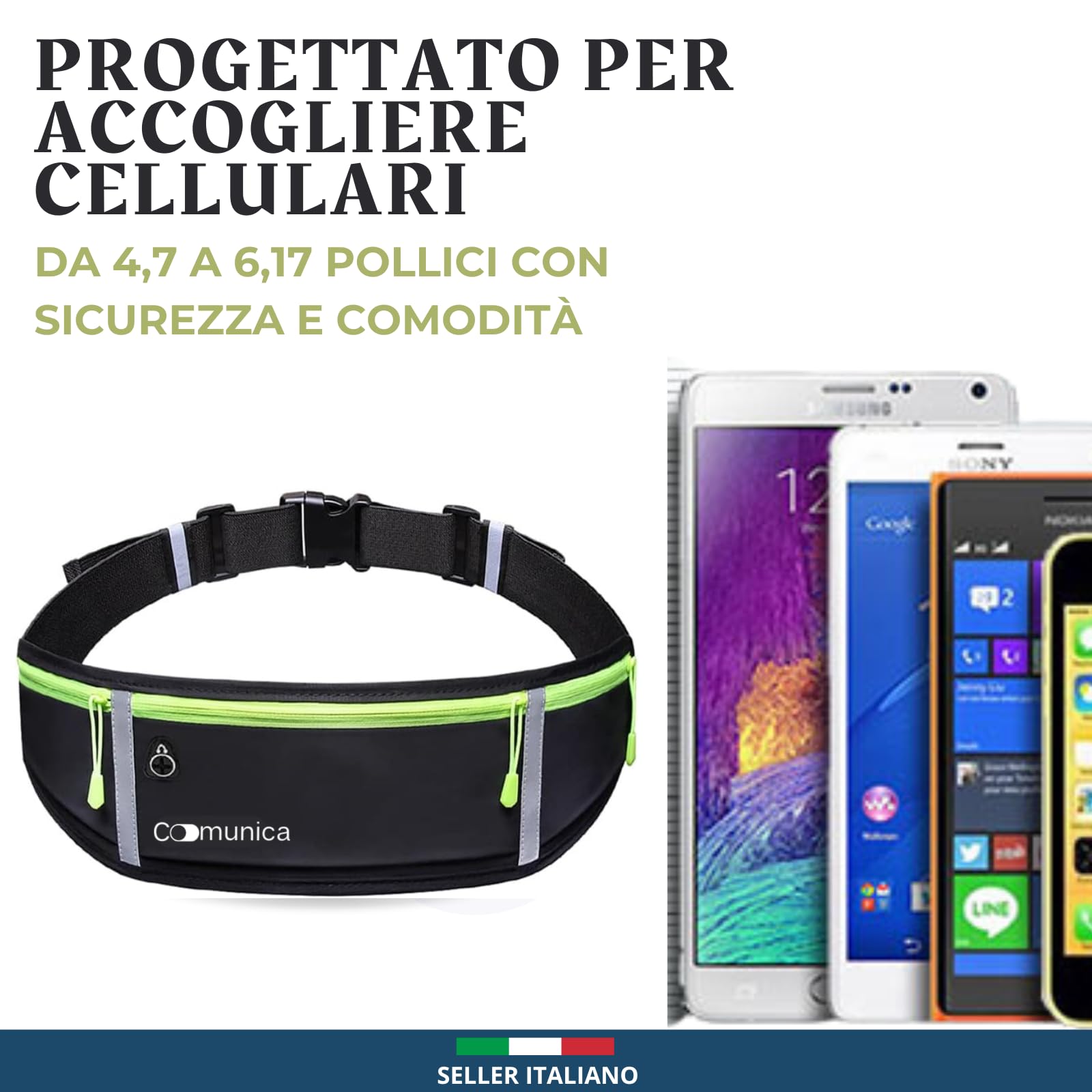Marsupio Running Impermeabile Porta Telefono Corsa Antiscippo Fitness Viaggi