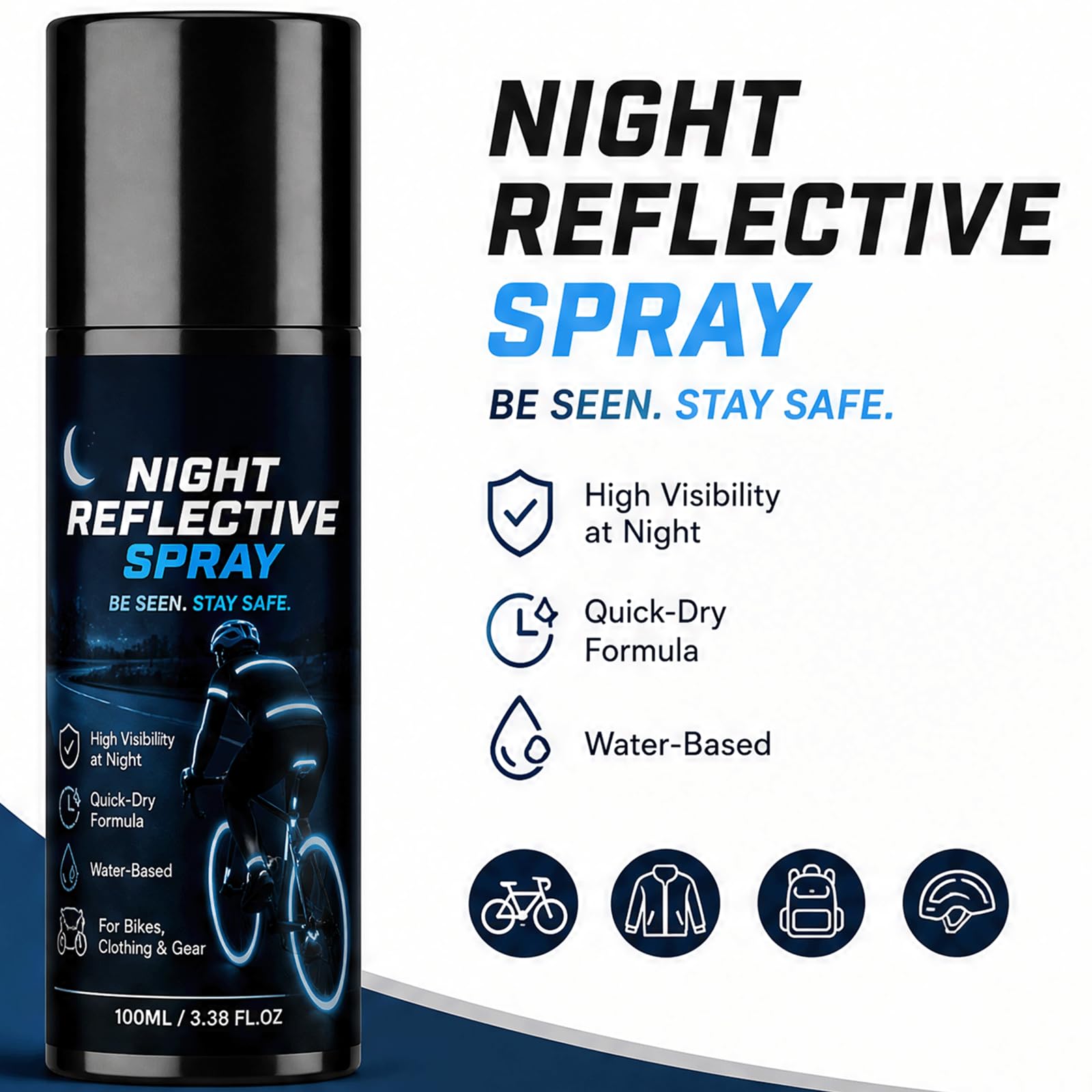 Night Reflective Spray-Clear Night Safety Coating Outdoor, Invisible Daytime Reflective Finish Spray, Mehrzweck wetterfest hohe Sichtbarkeit Reflektive Sprays (5PCS)