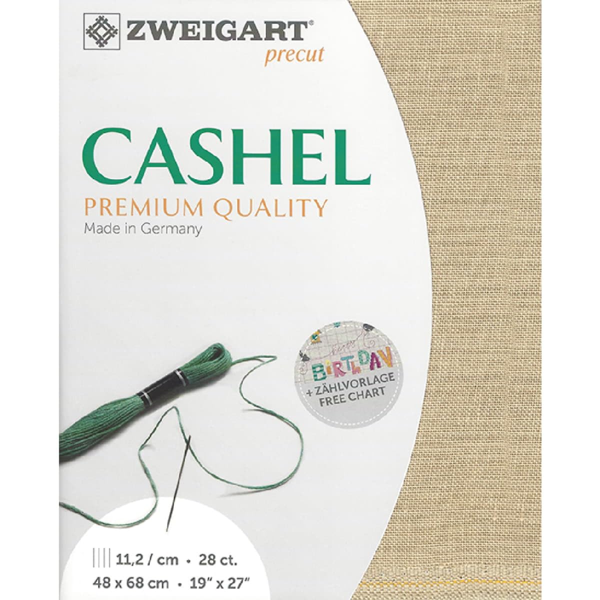 Zweigart Cashel 309 toile à broder en lin de haute régularité coupon de lin