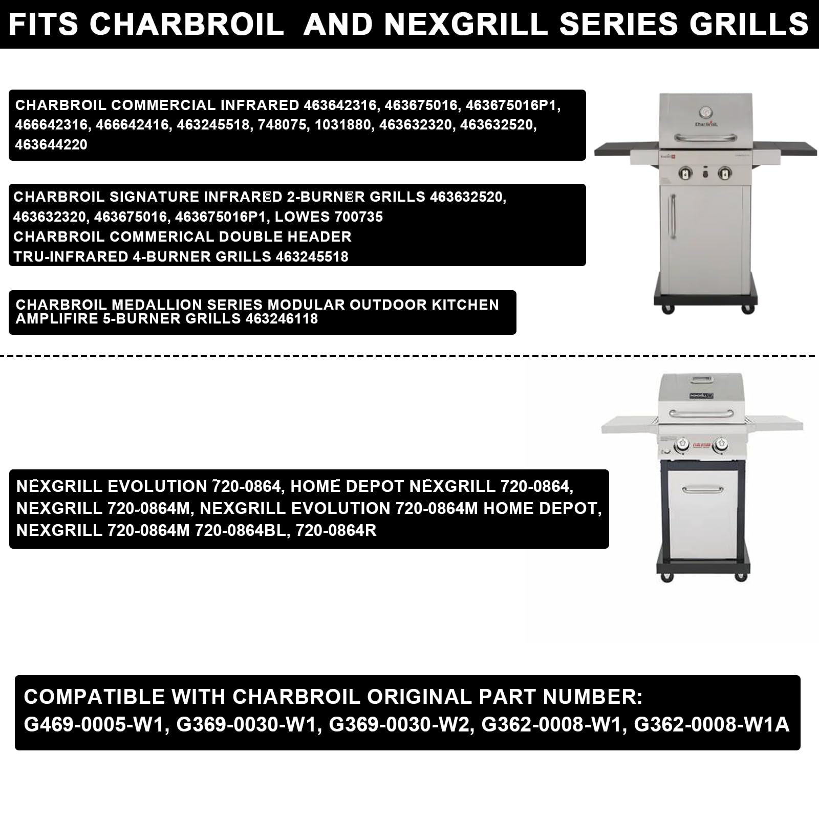 BBQ Future 2 Griglie In Ghisa Per Charbroil Tru-Infrared: Ricambio G369-0030-W2 - 4