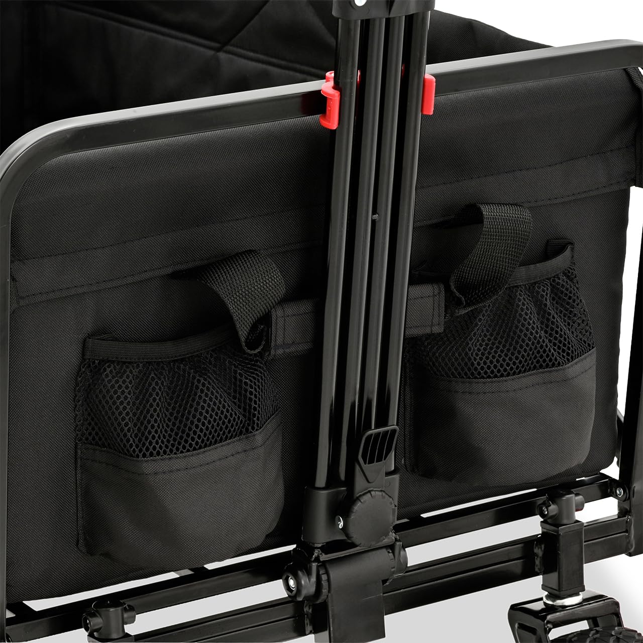 FUXTEC Carrello pieghevole CT100 - Bollerwagen con tetto removibile - per bambini 3-6 anni - Portata fino a 75kg - Ruote larghe per ogni terreno - Sacca posteriore fissa - Tessuto lavabile