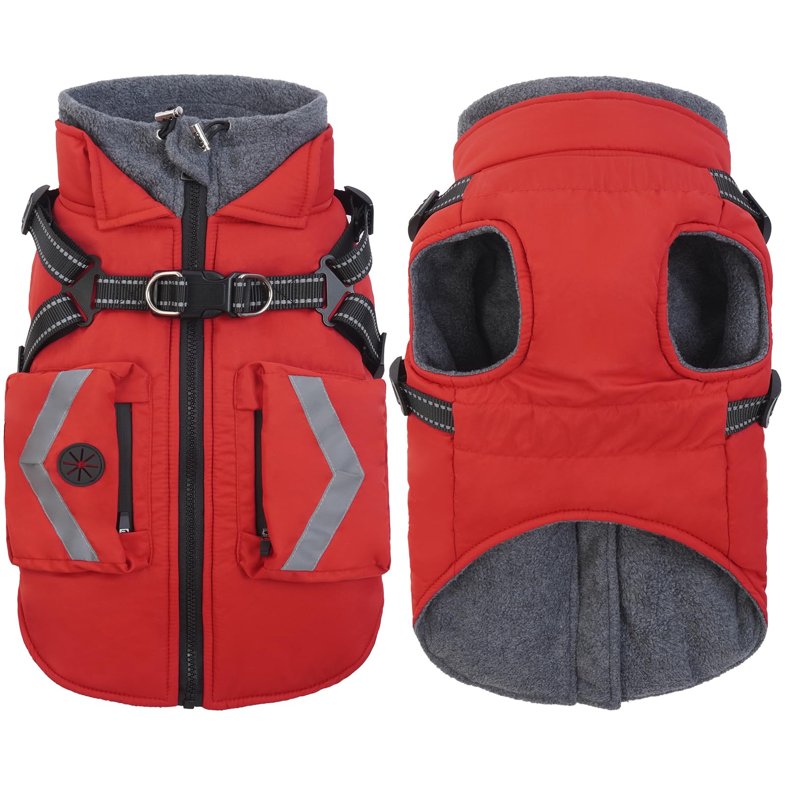 Kuoser Winter Dog Coat, Warmth Jacket for Small, Medium and Large Dogs, Windproof Waterproof Clothing