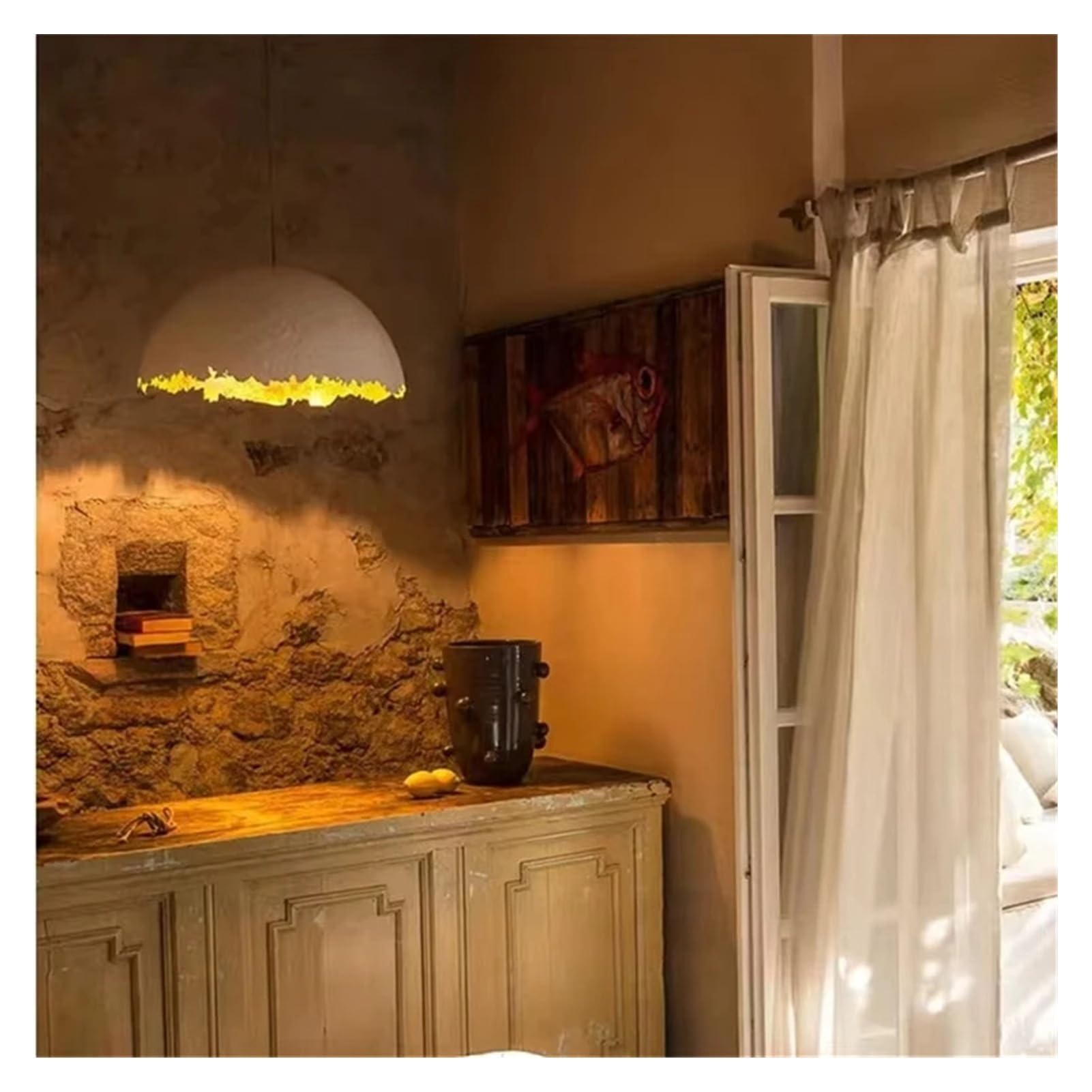 Genérico Lámparas de araña, Lámpara colgante PostKrisi, esfera de resina acrílica cáscara huevo, diseño danés, iluminación estudio, arte, sala estar simple, lujo
