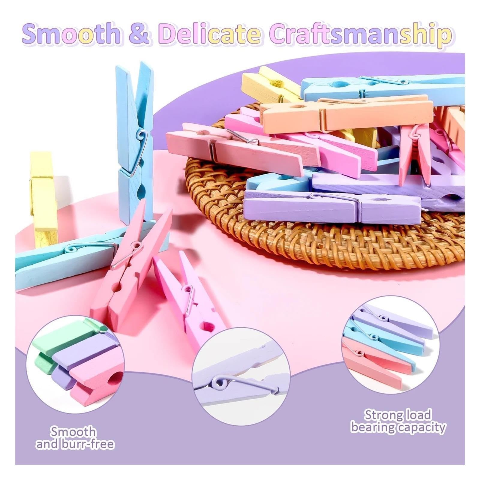 Mollette da bucato in legno 60 mollette colorate da 2,9 pollici