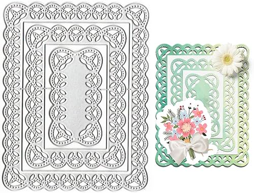 Miniatura 6 de Hying Troqueles de corte de marco de ventana de flores para hacer tarjetas, marco de tarjetas de margaritas florales, troqueladas, plantillas