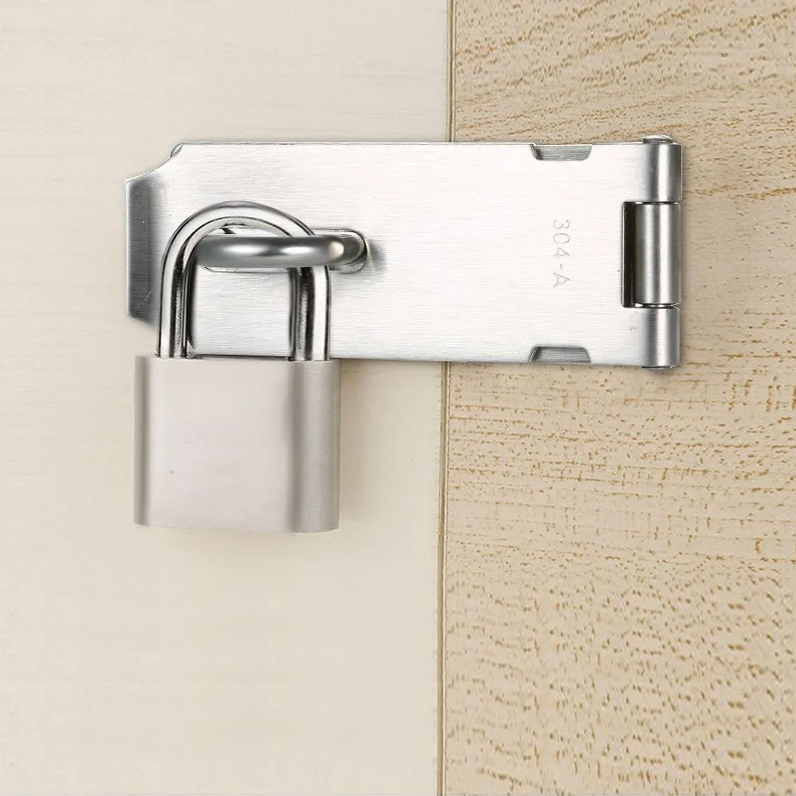 SINJEUN Lot de 8 loquets de porte de 10,2 cm, 2 mm d'épaisseur, en acier inoxydable 201, loquet de sécurité avec 48 vis de montage pour porte, fenêtre, armoire, abri de jardin, cage d'abri de jardin,