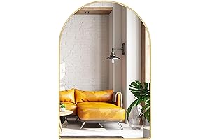 24x36 inch Gold Arched Brass Mirror for Bathroom Vanity