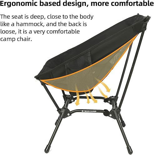Miniatura 6 de ROCK CLOUD Silla de camping portátil ultraligera sillas plegables al aire libre para campamento senderismo mochilero césped playa deportes
