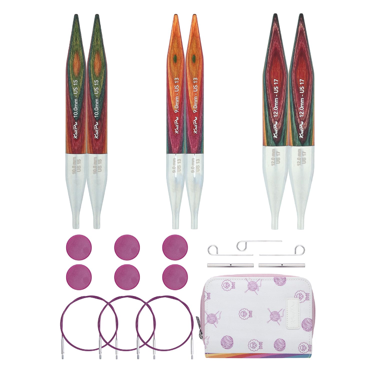 KnitPro Symfonie 2 Chunky Interchangeable Needle Set 5" (13cm) | 3 Sizes (9mm to 12mm)