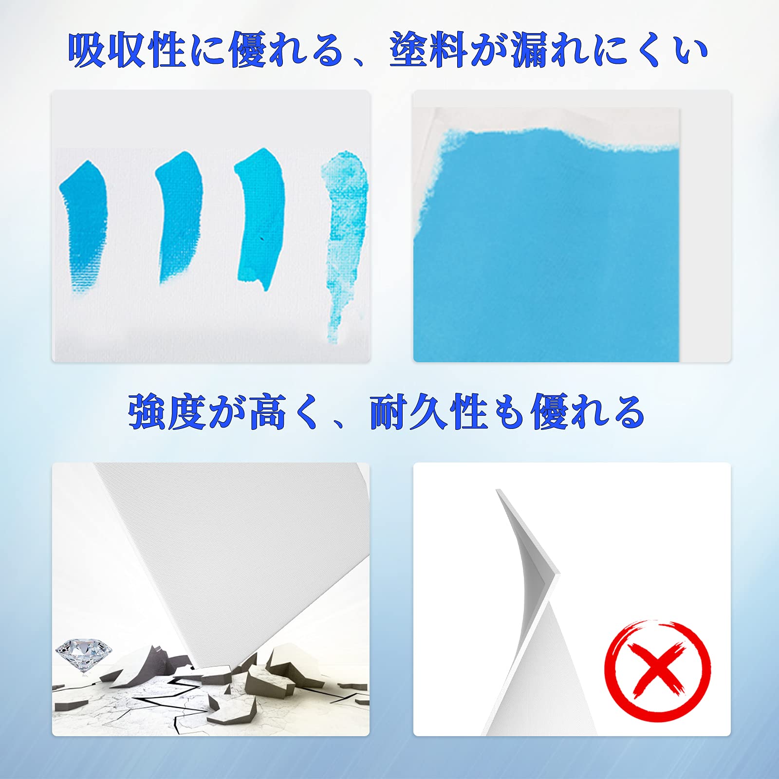 Amazon.co.jp: キャンバス キャンバスボード 203x254mm 8枚/セット 